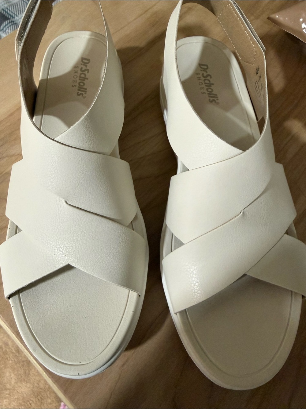 Dr. Scholl's Women's White Crisscross Slingback Sandals - Picture 2 of 9